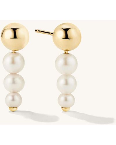 MEJURI Pearl Drop Earrings - Natural