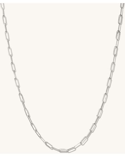 MEJURI Boyfriend Bold Chain Necklace White Gold - Metallic