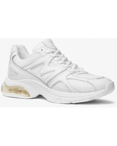 Michael Kors Kit Extreme Mesh And Leather Trainer - White