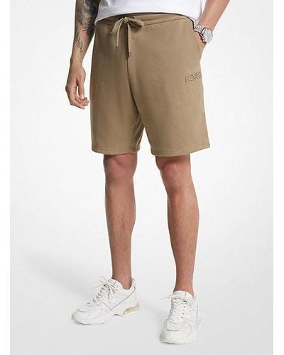 Michael Kors French Terry Cotton Blend Shorts - Natural