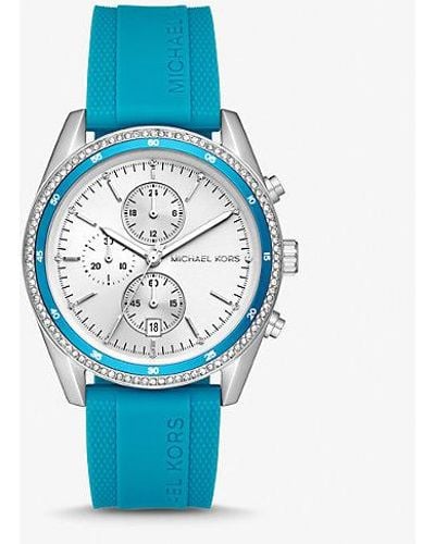 Michael Kors Hadyn Chronograph Silicone Watch 42mm - Blue
