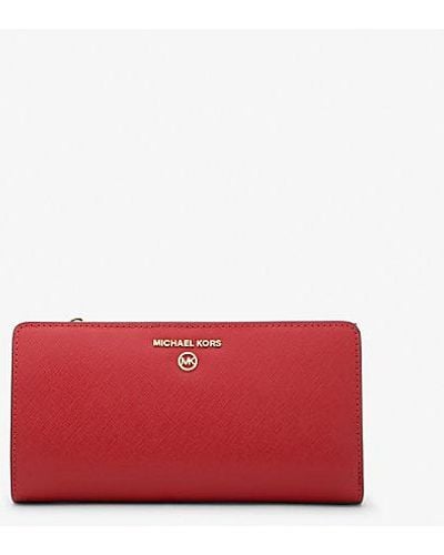 Michael Kors Jet Set Charm Saffiano Leather Continental Wallet - Red