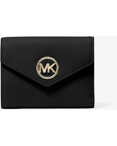 Michael Kors Carmen Medium Saffiano Leather Tri-fold Envelope Wallet - White