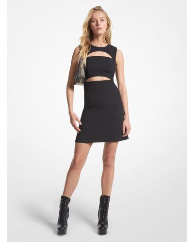 Michael Kors Cutout Stretch Crepe Mini Dress - Black