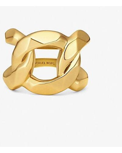 Michael Kors Precious Metal-plated Brass Curb-link Ring - Metallic