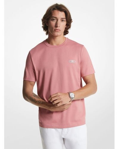 Michael Kors T-Shirt Aus Baumwolle Mit Empire-Logomuster - Pink