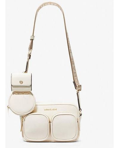 Michael Kors Jet Set Medium Leather Crossbody Bag With Case For Apple Airpods Pro® - Natural