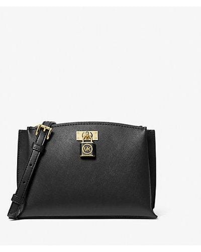 Michael Kors Mk Ruby Medium Saffiano Leather Messenger Bag - Black