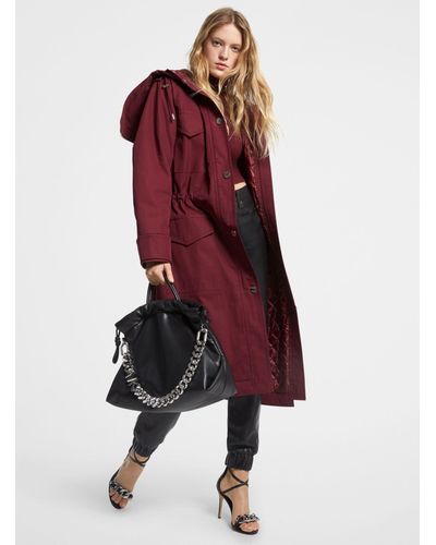 Michael Kors Water-resistant Cotton Twill Parka - Red