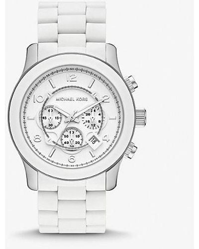 Michael Kors Oversized Runway White-tone Watch - Gray