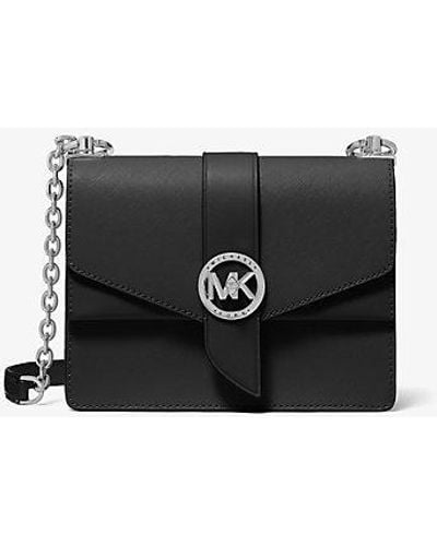 MICHAEL Michael Kors Mk Greenwich Small Saffiano Leather Crossbody Bag - Black