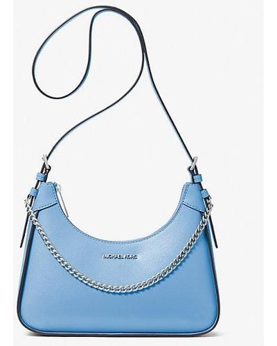 Michael Kors Wilma Medium Leather Shoulder Bag - Blue