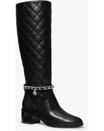 Michael Kors Elsa Quilted Leather Boot - Black