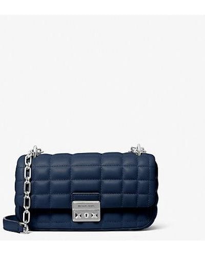 Michael Kors Mk Tribeca Small Quilted Leather Shoulder Bag - Blue