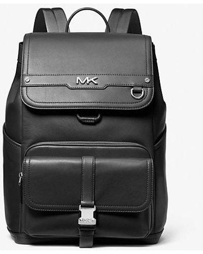 Michael Kors Varick Leather Backpack - Black