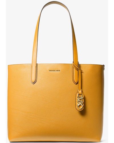 MICHAEL Michael Kors Eliza Extra-large Pebbled Leather Reversible Tote Bag - Yellow