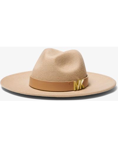 Michael Kors Logo Wool Blend Bolero Hat - Natural