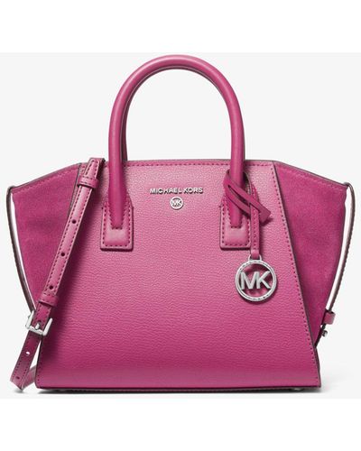 MICHAEL Michael Kors Bolso satchel Avril pequeño de piel con cremallera superior - Rosa