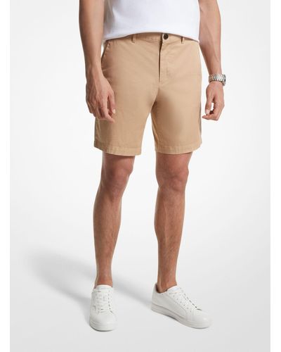 Michael Kors Stretch Cotton Shorts - Natural