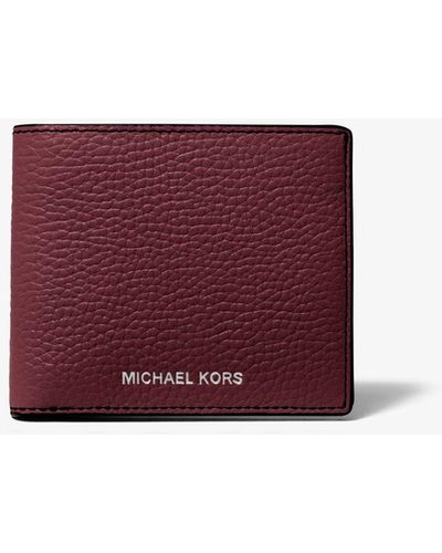 Michael Kors Hudson Pebbled Leather Slim Billfold Wallet - Multicolour