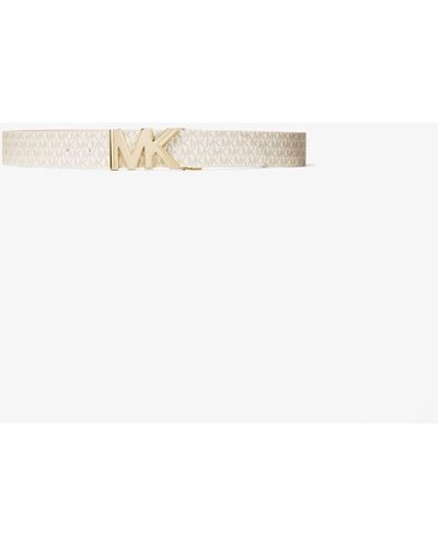 MICHAEL Michael Kors Reversible Logo And Leather Waist Belt - White