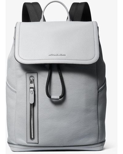 Michael Kors Mk Hudson Pebbled Leather Utility Backpack - Grey