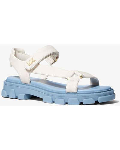 Michael Kors Sandale Ridley en toile de coton - Bleu