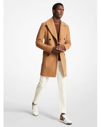 Michael Kors Wool Blend Double-breasted Coat - Natural