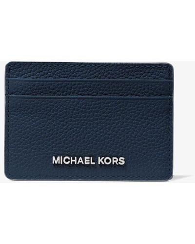 Michael Kors Porta carte di credito in pelle martellata - Blu