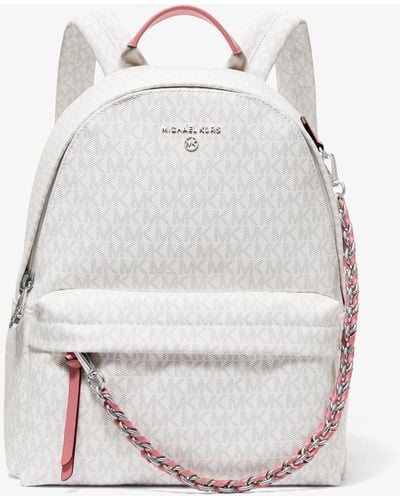 Michael Kors Slater Medium Logo Backpack - White