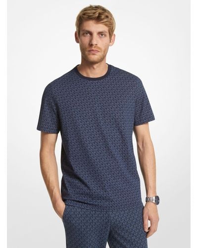 Michael Kors T-shirt en coton avec logo - Bleu