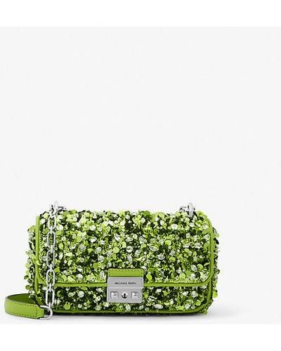 Michael Kors Limited-edition Tribeca Small Hand-embellished Shoulder Bag - Green
