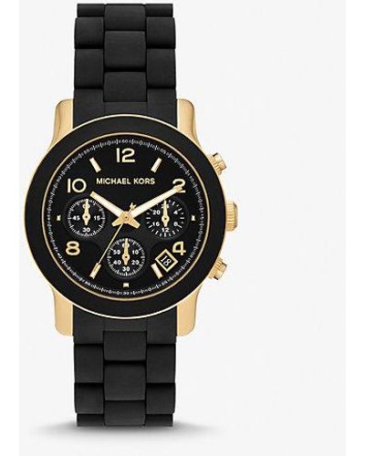 Michael Kors Mk Oversized Runway-Tone Watch - Black