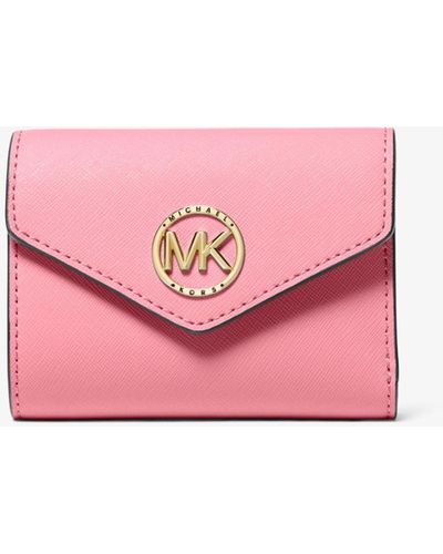 Michael Kors Carmen Medium Saffiano Leather Tri-fold Envelope Wallet - Pink