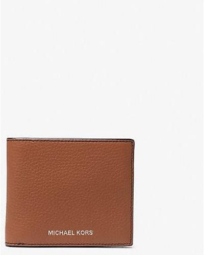 Michael Kors Hudson Pebbled Leather Billfold Wallet - White