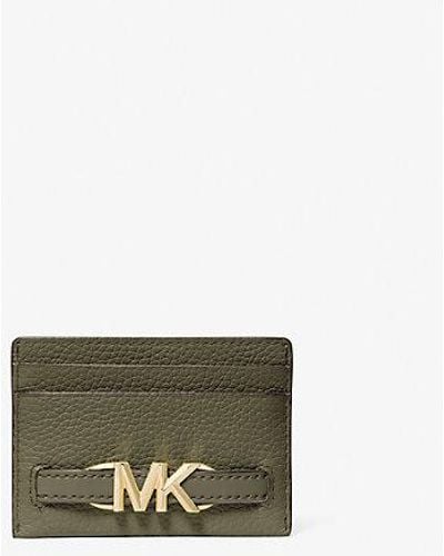 Michael Kors Reed Large Pebbled Leather Card Case - Green