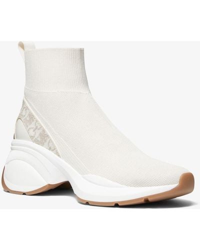 MICHAEL Michael Kors Sock sneaker Zuma in maglia stretch con logo Empire - Bianco
