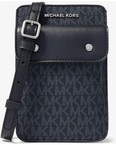 Michael Kors Logo Smartphone Crossbody Bag - Blue