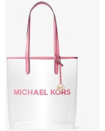 Michael Kors The Michael Large Clear Vinyl Tote Bag - Pink