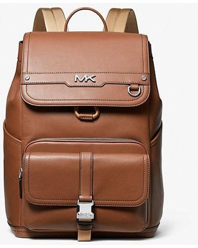 Michael Kors Varick Leather Backpack - Brown