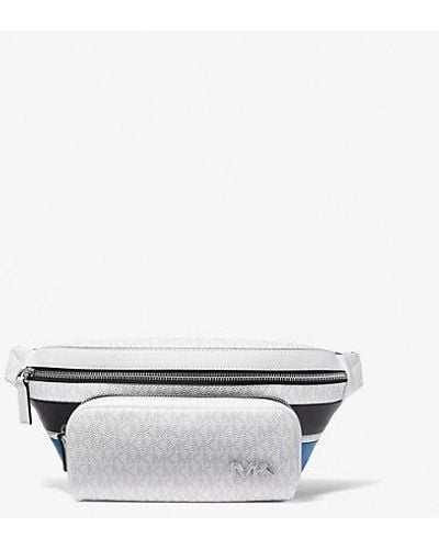 Michael Kors Rivington Striped Logo Belt Bag - White