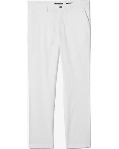 Michael Kors Slim-fit Cotton Blend Chino Trousers - White