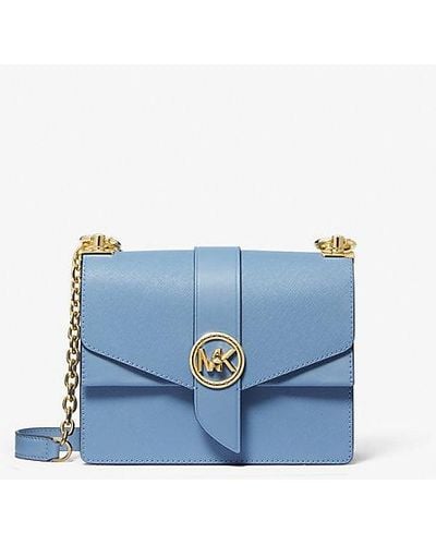 Michael Kors Greenwich Small Saffiano Leather Crossbody Bag - Blue