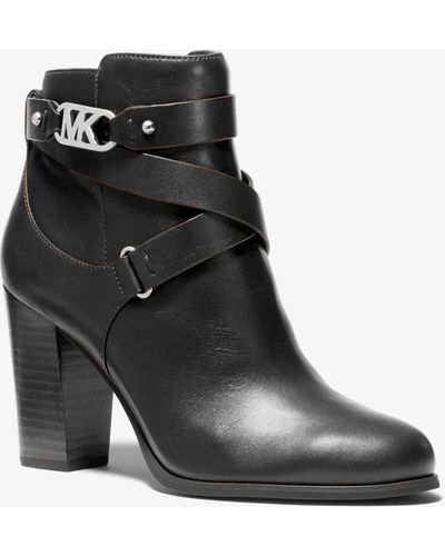 Michael Kors Kincaid Leather Ankle Boot - Black