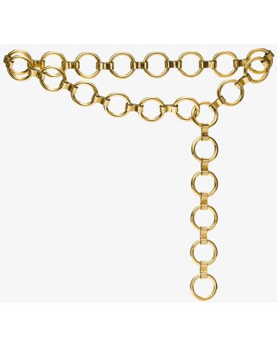 Michael Kors Marisa Gold-tone And Metallic Leather Ring Belt - White
