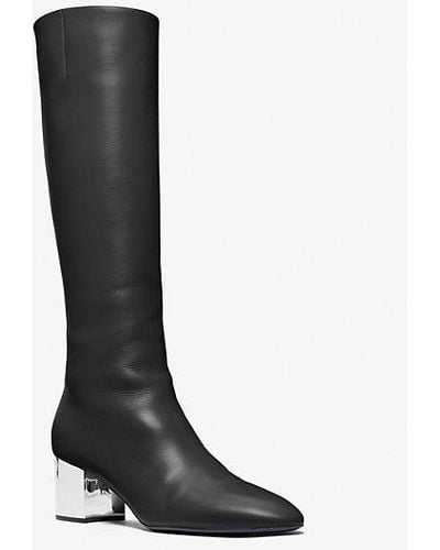 Michael Kors Mk Ali Leather Boot - Black