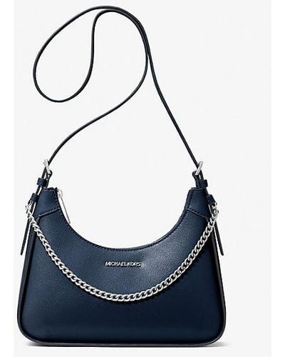 Michael Kors Wilma Medium Leather Shoulder Bag - Blue