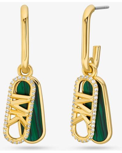 Michael Kors Precious Metal-plated Brass And Acetate Pavé Empire Link Earrings - White