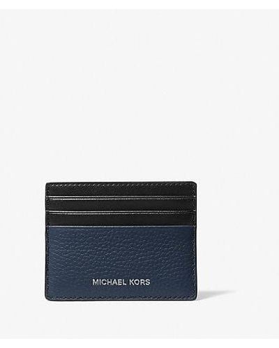 Michael Kors Cooper Pebbled Leather Tall Card Case - Blue