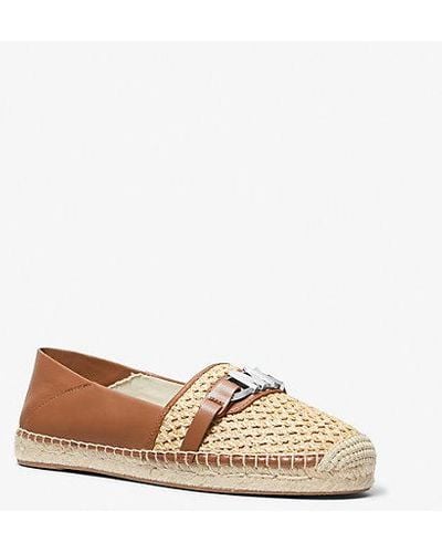 MICHAEL Michael Kors Ember Leather And Straw Espadrille - Natural